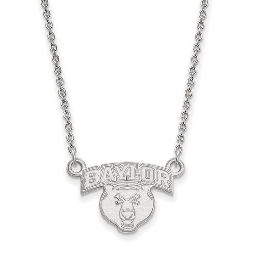 Baylor University Bears Small Pendant Necklace in Sterling Silver 3.30 gr