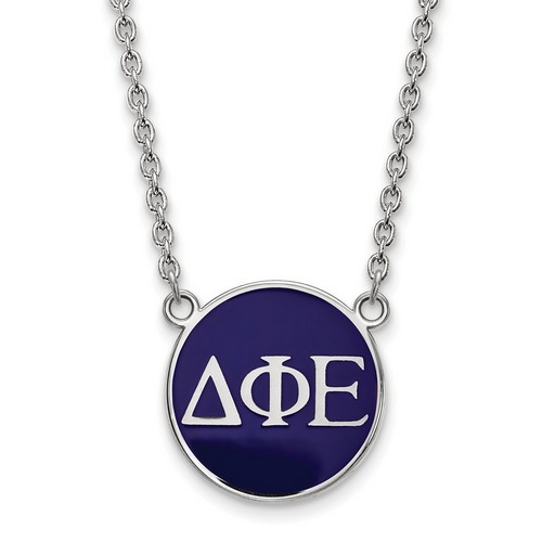 Delta Phi Epsilon Sorority Small Pendant Necklace in Sterling Silver 5.81 gr