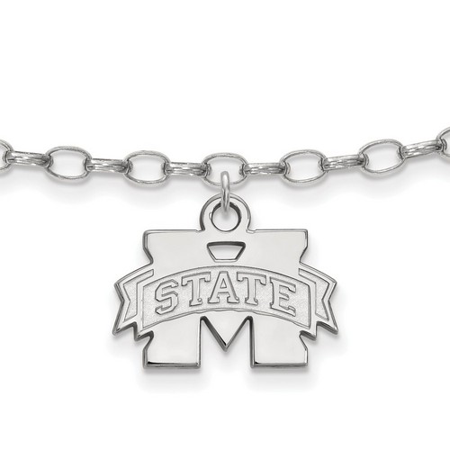 Mississippi State University Bulldogs Anklet in Sterling Silver 3.62 gr