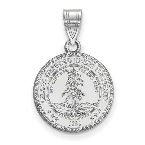 Stanford University Cardinal Medium Crest Pendant in Sterling Silver 2.39 gr