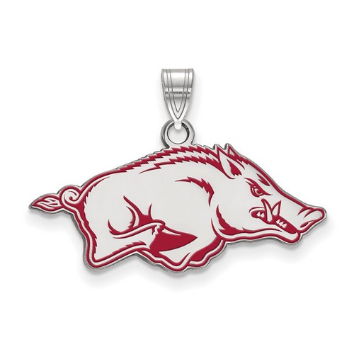 University of Arkansas Razorbacks Small Pendant in Sterling Silver 2.38 gr
