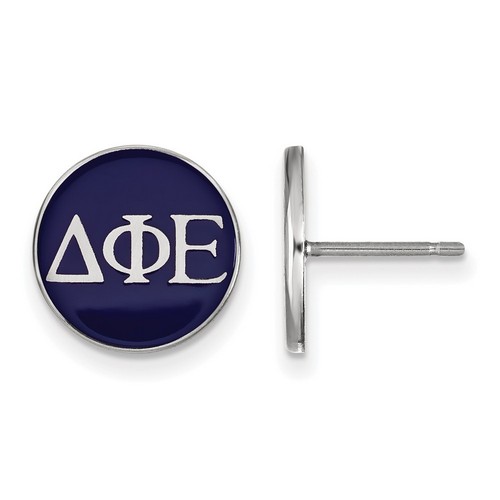 Delta Phi Epsilon Sorority Enameled Post Earrings in Sterling Silver 1.46 gr