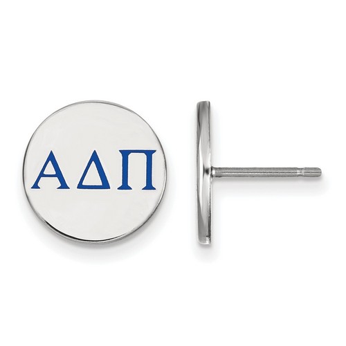 Alpha Delta Pi Sorority Enameled Post Earrings in Sterling Silver 2.04 gr