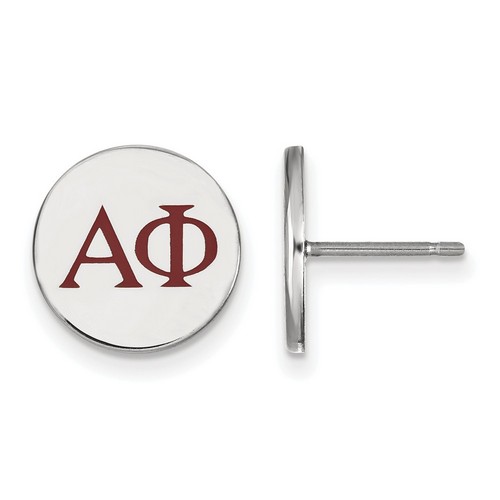 Alpha Phi Sorority Enameled Sterling Silver Post Earrings 2.04 gr