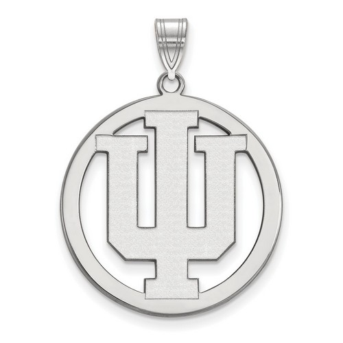 Indiana University Hoosiers Large Circle Pendant in Sterling Silver 3.78 gr