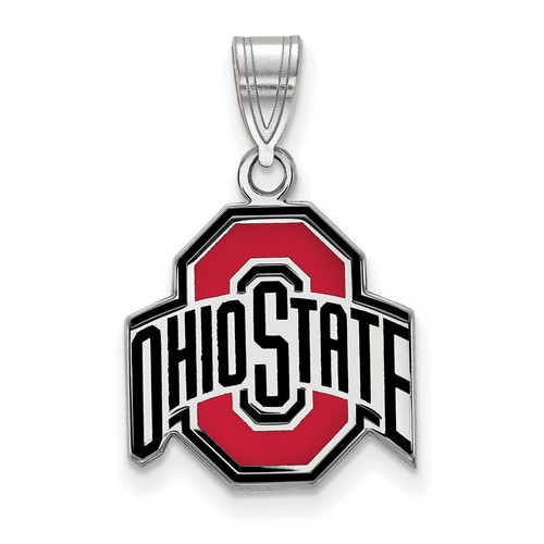 Ohio State University Buckeyes Medium Pendant in Sterling Silver 2.16 gr