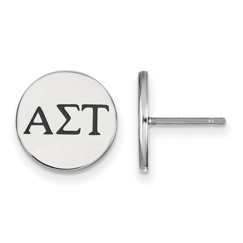 Alpha Sigma Tau Sorority Enameled Post Earrings in Sterling Silver 2.04 gr