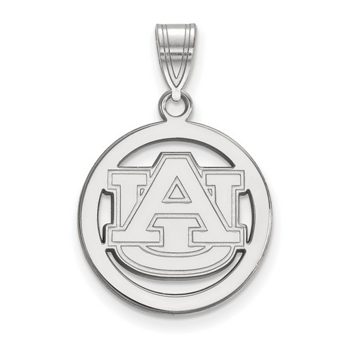 Auburn University Tigers Small Sterling Silver Circle Pendant 2.54 gr