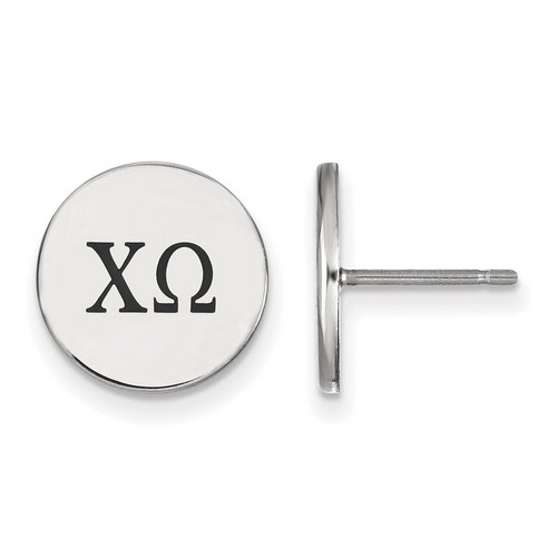 Chi Omega Sorority Enameled Post Earrings in Sterling Silver 2.27 gr