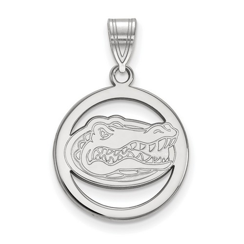 University of Florida Gators Small Sterling Silver Circle Pendant 2.41 gr