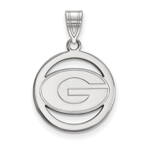 University of Georgia Bulldogs Small Sterling Silver Circle Pendant 2.51 gr