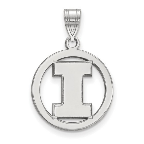University of Illinois Fighting Illini Sterling Silver Circle Pendant 2.14 gr