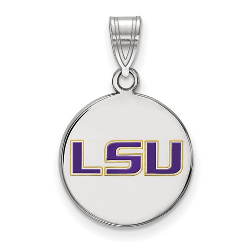 Louisiana State University LSU Tigers Sterling Silver Disc Pendant 2.28 gr