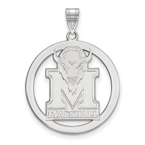 Marshall University Thundering Herd Sterling Silver Pendant in Circle 4.35 gr