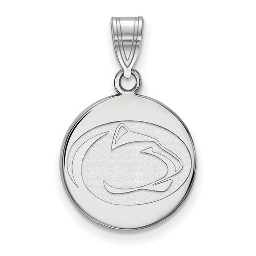 Penn State University Nittany Lions Medium Sterling Silver Disc Pendant 2.19 gr