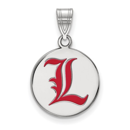 University of Louisville Cardinals Medium Sterling Silver Disc Pendant 2.29 gr
