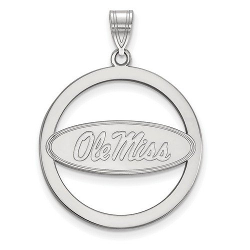 University of Mississippi Rebels Large Sterling Silver Circle Pendant 3.63 gr