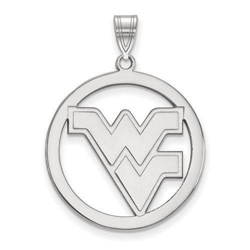 West Virginia University Mountaineers Sterling Silver Circle Pendant 3.99 gr