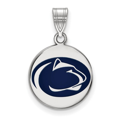 Penn State University Nittany Lions Medium Sterling Silver Disc Pendant 2.12 gr