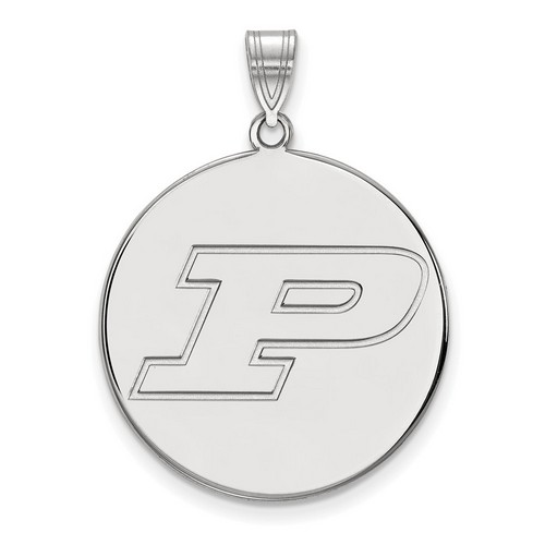 Purdue University Boilermakers XL Disc Pendant in Sterling Silver 5.97 gr