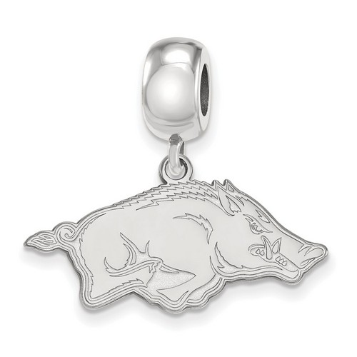 University of Arkansas Razorbacks Small Dangle Bead in Sterling Silver 4.69 gr