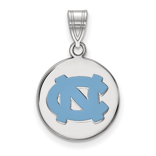 University of North Carolina Tar Heels Medium Disc Pendant in Sterling Silver