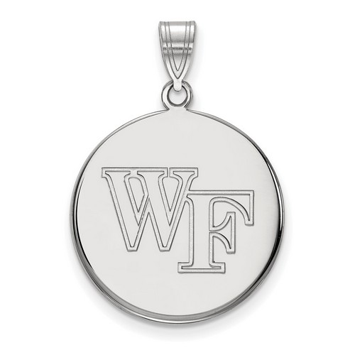 Wake Forest University Demon Deacons Large Sterling Silver Disc Pendant 4.44 gr