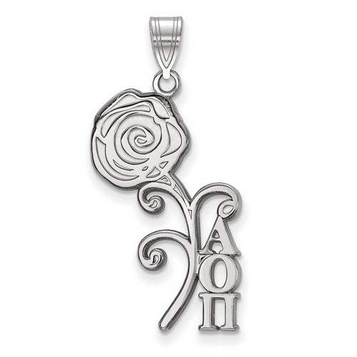 Alpha Omicron Pi Sorority Medium Pendant in Sterling Silver 2.20 gr