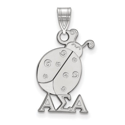 Alpha Sigma Alpha Sorority Medium Pendant in Sterling Silver 2.22 gr