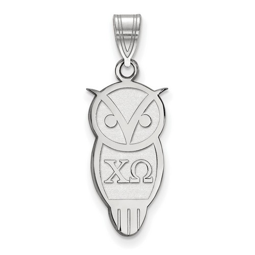 Chi Omega Sorority Medium Pendant in Sterling Silver 2.22 gr