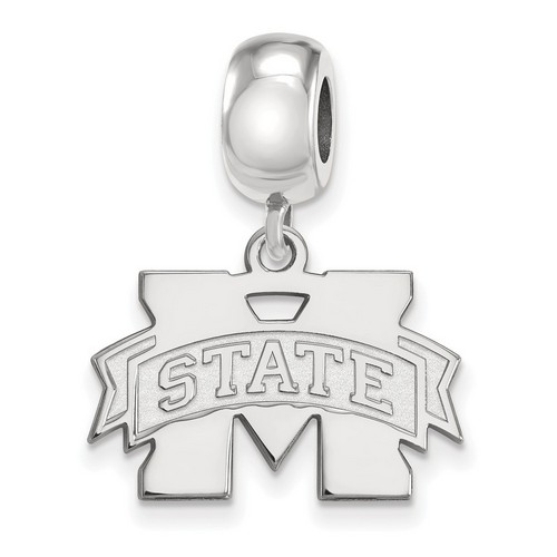 Mississippi State University Bulldogs Small Sterling Silver Dangle Bead 3.87 gr
