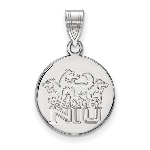 Northern Illinois University Huskies Medium Sterling Silver Disc Pendant 2.31 gr