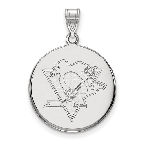 Pittsburgh Penguins Large Disc Pendant in Sterling Silver 3.96 gr