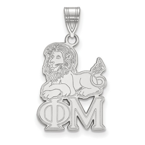 Phi Mu Sorority Medium Pendant in Sterling Silver 2.22 gr