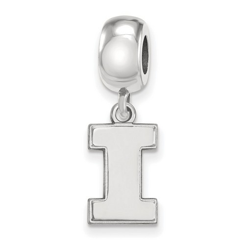 University of Illinois Fighting Illini Small Sterling Silver Dangle Bead 3.22 gr