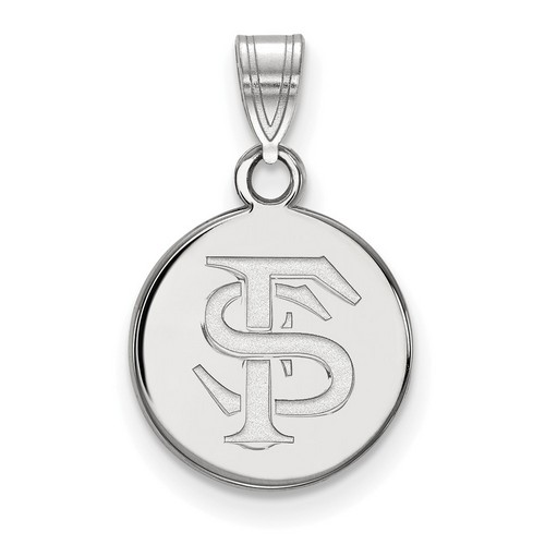 Florida State University Seminoles Small Disc Pendant in Sterling Silver 1.46 gr