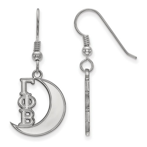 Gamma Phi Beta Sorority Medium Dangle Earrings in Sterling Silver 2.04 gr