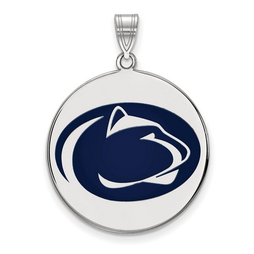 Penn State University Nittany Lions XL Disc Pendant in Sterling Silver 5.34 gr