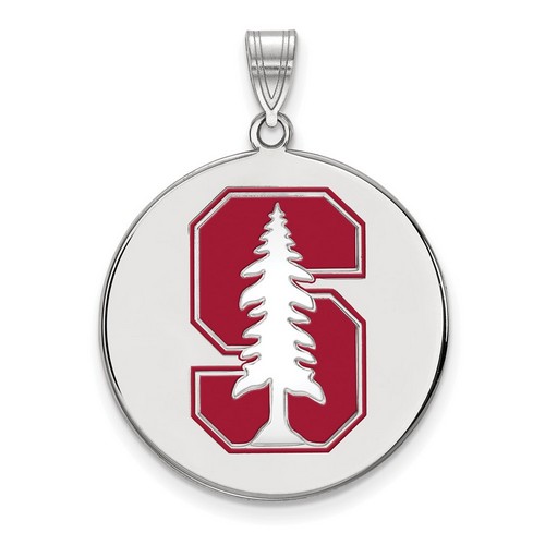 Stanford University Cardinal XL Disc Pendant in Sterling Silver 5.40 gr