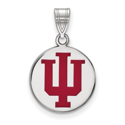 Indiana University Hoosiers Medium Disc Pendant in Sterling Silver 2.21 gr