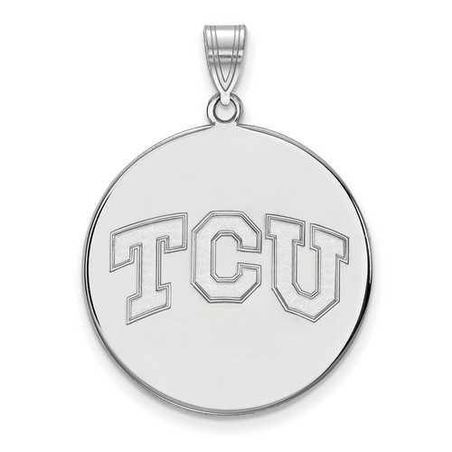 Texas Christian University TCU Horned Frogs Sterling Silver Disc Pendant 5.74 gr
