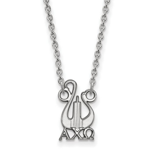 Alpha Chi Omega Sorority XS Pendant Necklace in Sterling Silver 2.67 gr