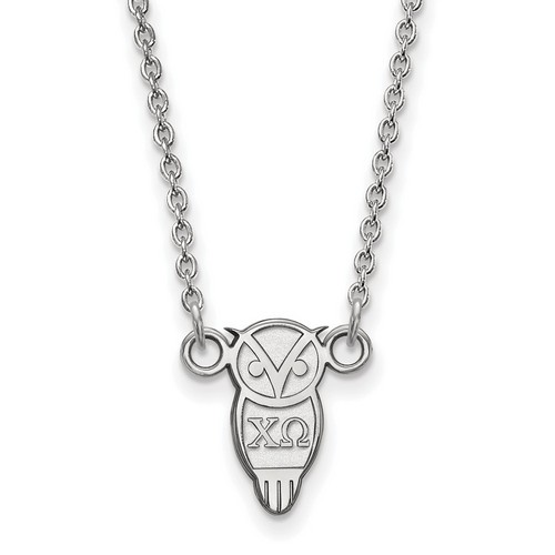 Chi Omega Sorority XS Pendant Necklace in Sterling Silver 2.67 gr