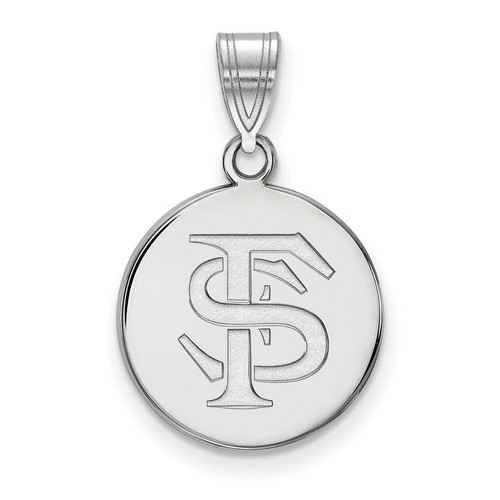 Florida State University Seminoles Medium Sterling Silver Disc Pendant 2.35 gr