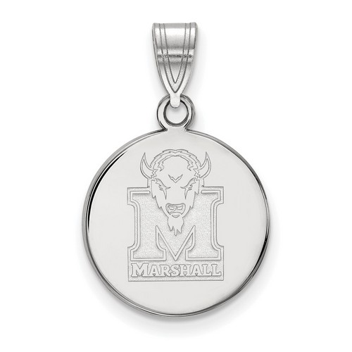 Marshall University Thundering Herd Medium Sterling Silver Disc Pendant 2.27 gr