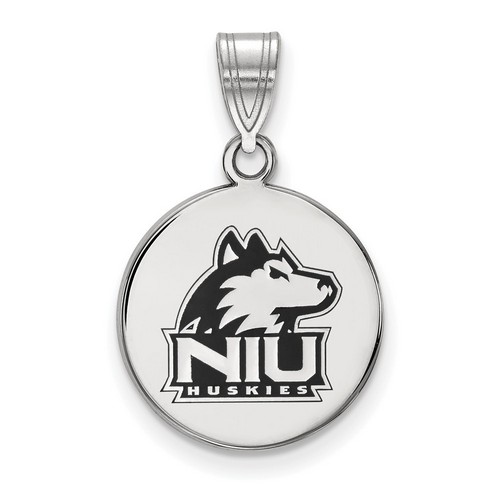 Northern Illinois University Huskies Medium Sterling Silver Disc Pendant 2.30 gr