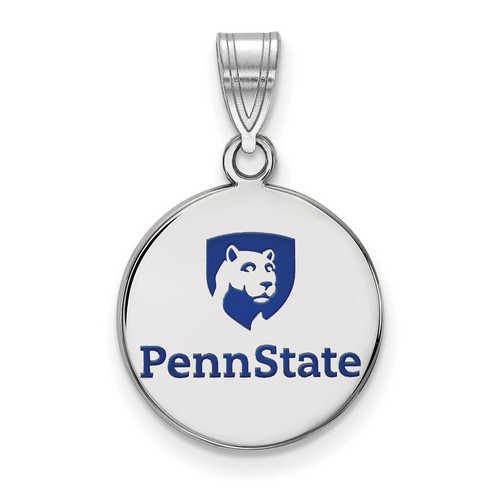 Penn State University Nittany Lions Medium Sterling Silver Disc Pendant 2.37 gr