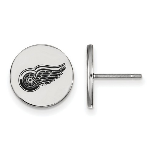 Detroit Red Wings Small Disc Earrings in Sterling Silver 2.15 gr