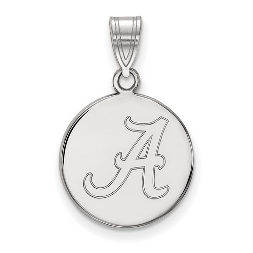 University of Alabama Crimson Tide Medium Sterling Silver Disc Pendant 2.35 gr
