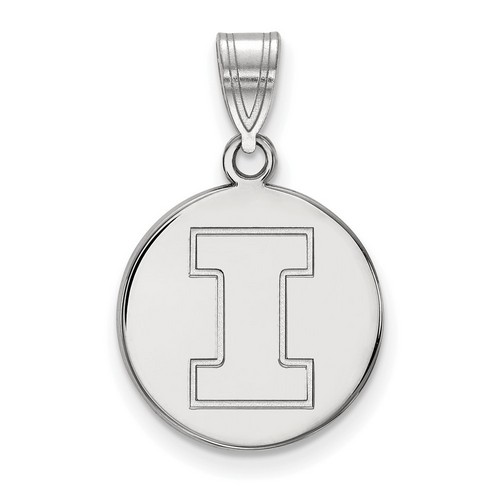 University of Illinois Fighting Illini Sterling Silver Disc Pendant 2.32 gr